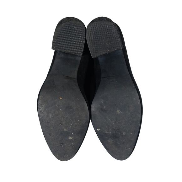 STEVE MADDEN! BLACK GENUINE SUEDE LEATHER, DEEP SIDE CUT CHUNKY BOOTS! SZ 8.5M - Picture 9 of 10
